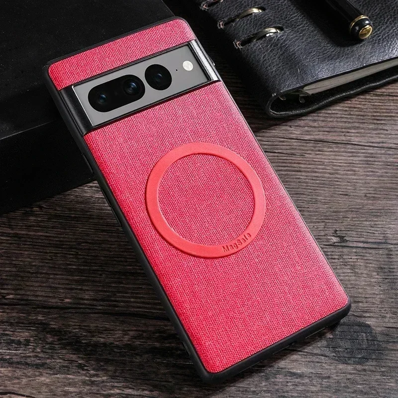 Case For Pixel 8 7 6 Pro 7A 6A Fabric Cloth Wireless Charge Magnet For Magsafe Cover Shockproof for Google Pixel7