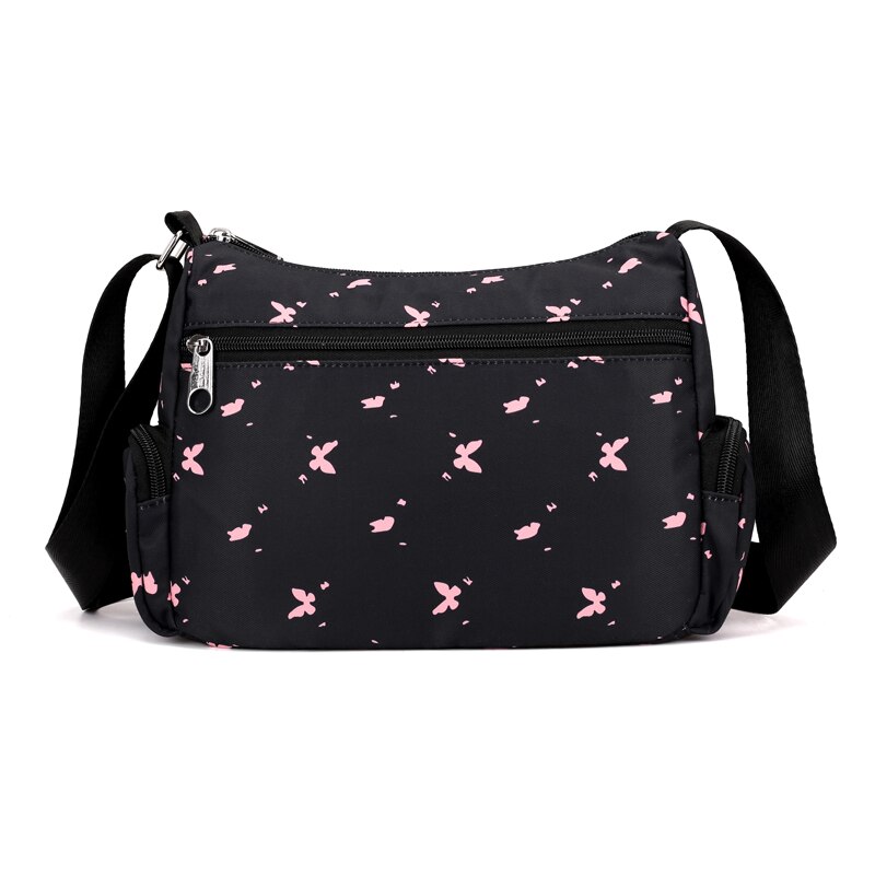 Bolso bandolera de nailon duradero de con Floral para mujer, bolso bandolera de tela impermeable para mujer
