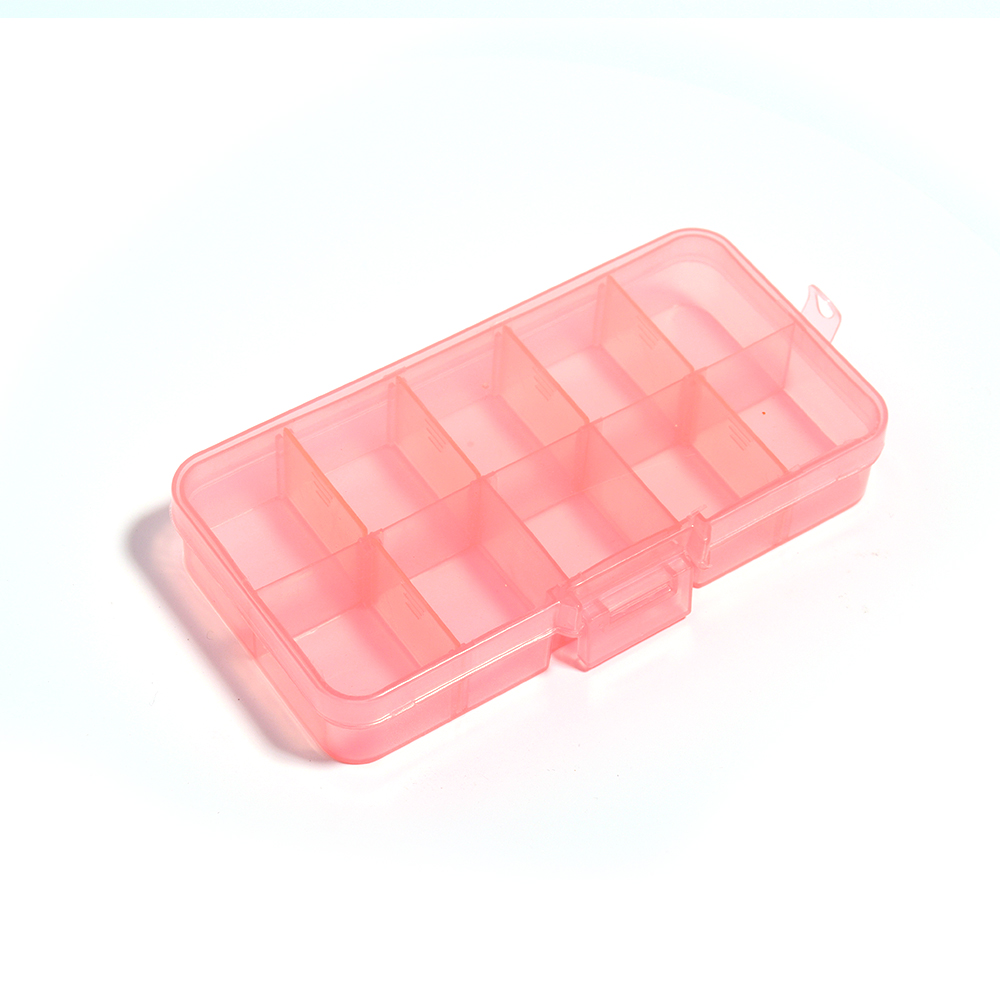 10/15 Grids Plastic Jewelry Box Storage Case Craft Jewelry Beads Earrings Compartment Adjustable Display Organizer Container: green