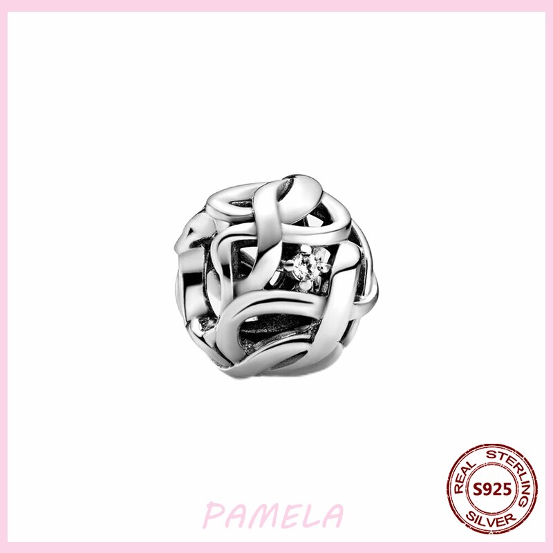 Pamela 925 Sterling silber durchbrochene runde Reize-perlen zum selbermachen für originelle anhänger-armbänder und schmuck für damen: Ybt 509