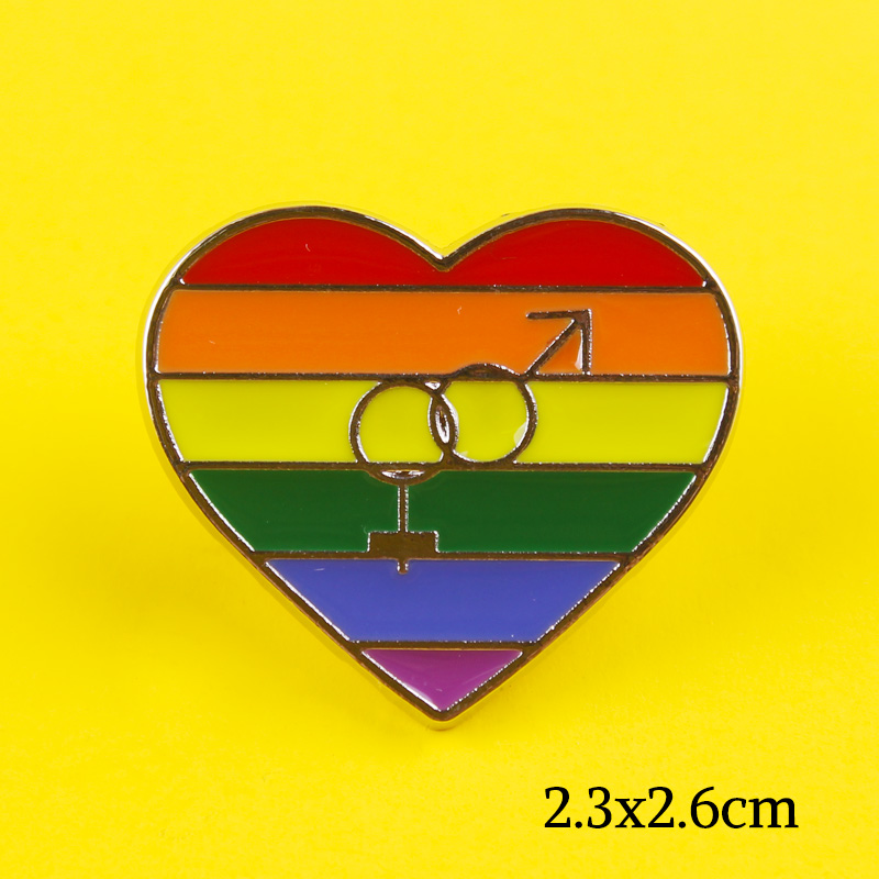 LGBT Rainbow Love Hearts Brooches Badges for Backpack Pride Pin Badges for Clothes Pins for Backpacks LGBT Accessories Badge DIY
