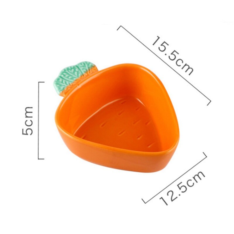 Radish Shaped Ceramic Dish Household Pottery Cartoon Carrot Shaped Dishes Dessert Bowl Fruit Salad Bowl Snack Bowl Dishes: A1