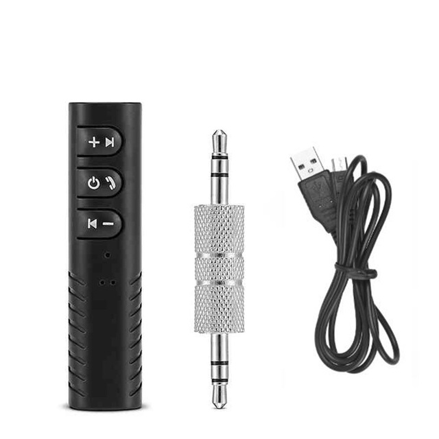 Trådløs bluetooth mottaker 5.0 adapter jack 3.5mm trådløs mottaker adapter auto aux sett bil til pc musikk  mp3 høyttaler hodetelefoner: Svart