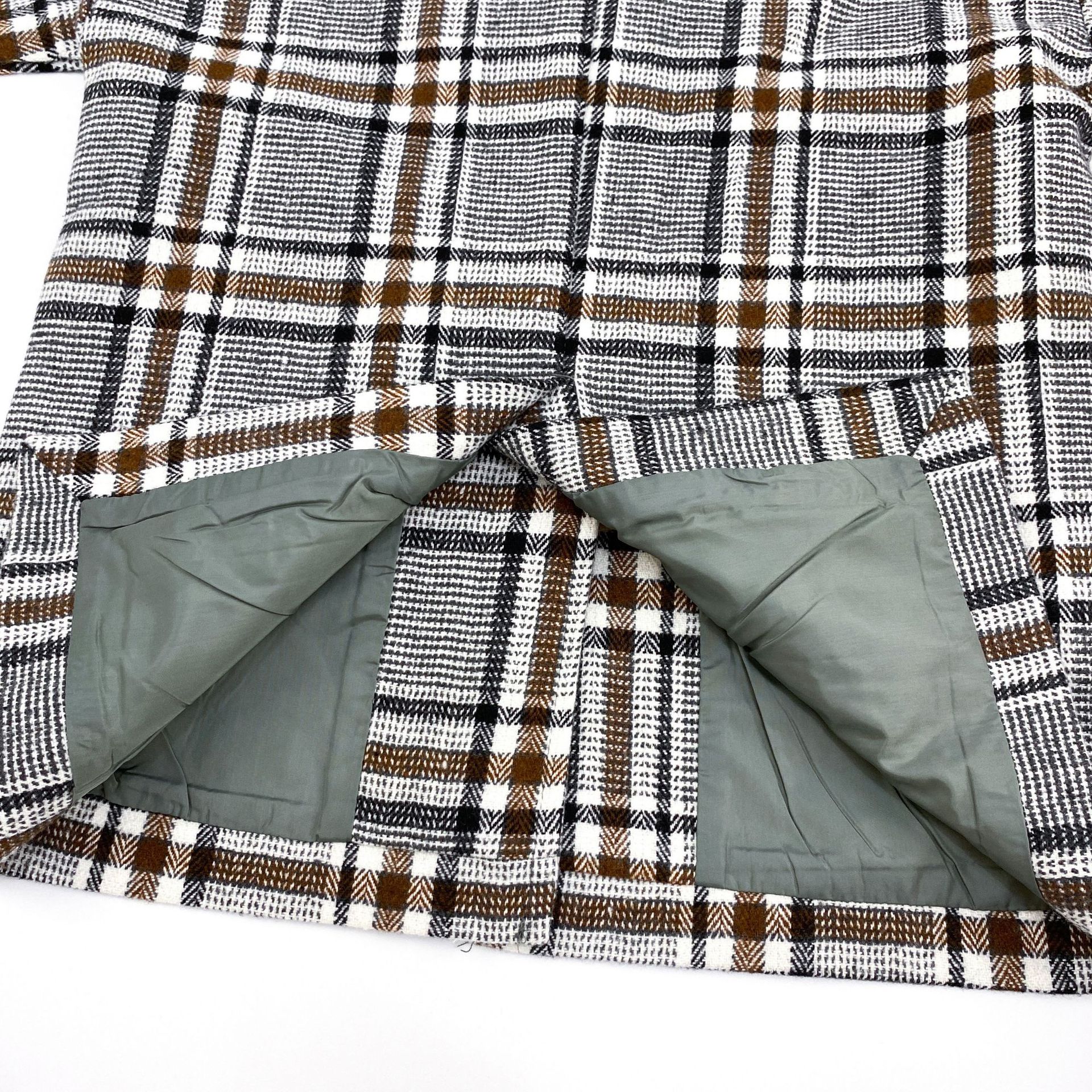 Autumn England style boys woolen plaid long jackets kids outwears children thick casual coats