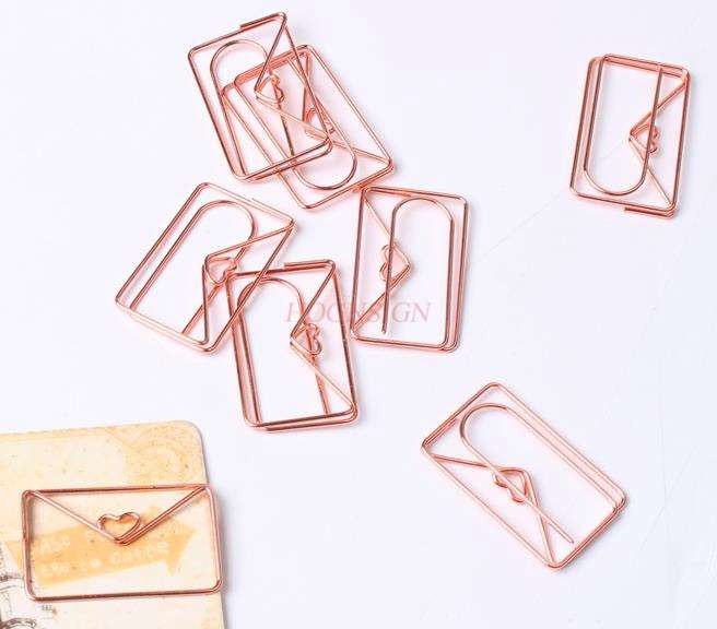 10pcs Rose Gold Paperclip Envelope Paper Clip Paper Clip