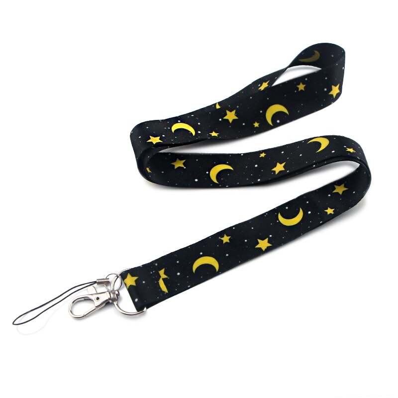 CB1109 Moon Cute Yoga Neck Strap Lanyard for ID Card Key Chain USB Badge Holder Keychain Straps Rope DIY Lariat Lanyard: 8