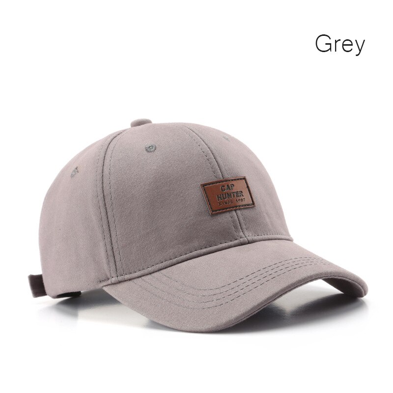 Sleckton Retro Baseball Cap Voor Mannen En Vrouwen Zomer Vizieren Zon Caps Mode Snapback Hoed Pu Lederen Patch Vader Hoeden unisex: Gray