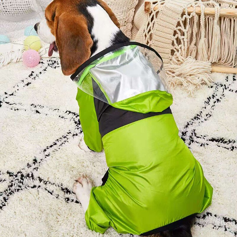 PSM Dog Raincoat for Big Dogs Water 8 Size proof Polyester Reflective Hooded Rain Coat Dog Pet Raincoat Chihuahua French Bulldog