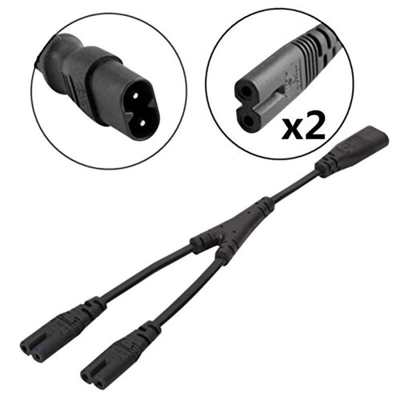 Power Supply Extension Cable Y Split Cable C8 Male To 2 C7 Female Connector Adapter Cord For Electric Appliance