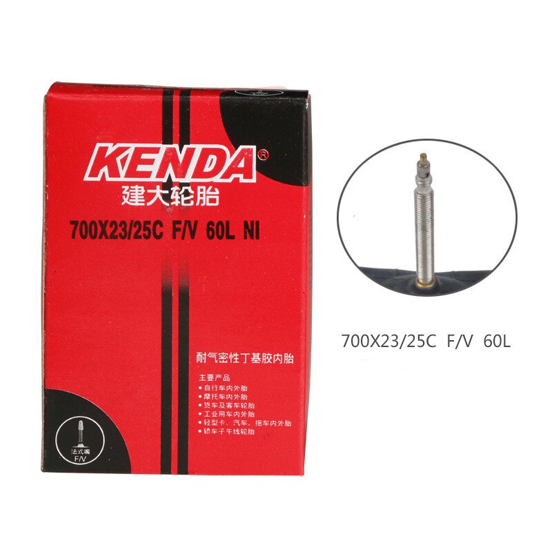 KENDA chambre à air de vélo pour vélo de voyage de route 700*23/25C 700*28/32C 700*35/43C AV/FV pièces de vélo chambre à air en caoutchouc butyle: 700x23-25C FV 60L
