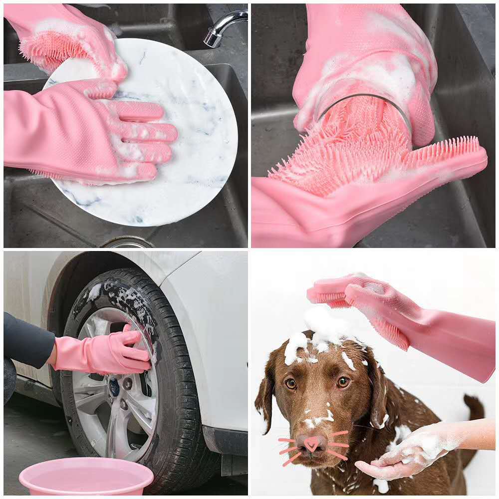 65 g/pz guanti multifunzionali guanti in Silicone guanti per lavastoviglie guanti per lavaggio auto antiscivolo alta elasticità