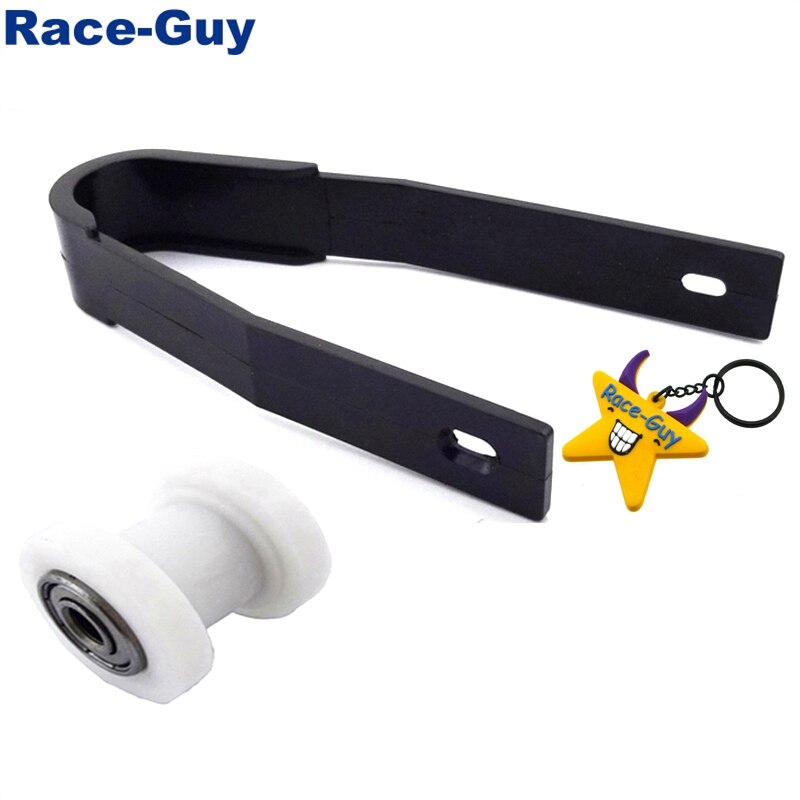 8mm &amp;10mm Chain Roller Pulley Tensioner + Black Chain Slider Rear Swingarm Guard For Dirt Motor Trail Bike Motorcycle Motocross: 8mm White