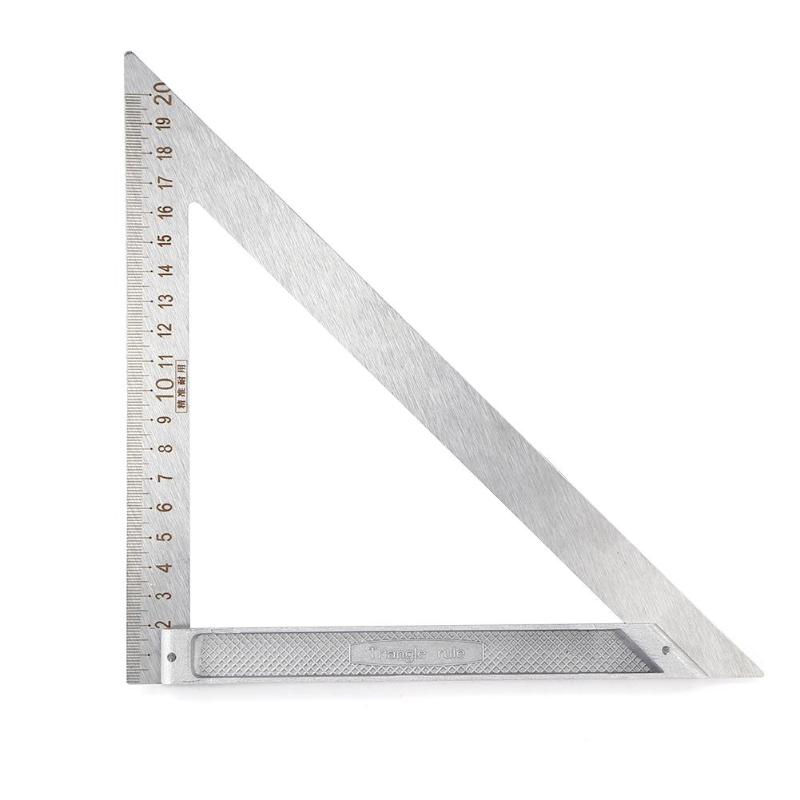 7 tommer 12 tommer aluminiumslegering metrisk trekant linjal firkanter for trebearbeidingshastighet kvadratvinkelmåleverktøy: Gull