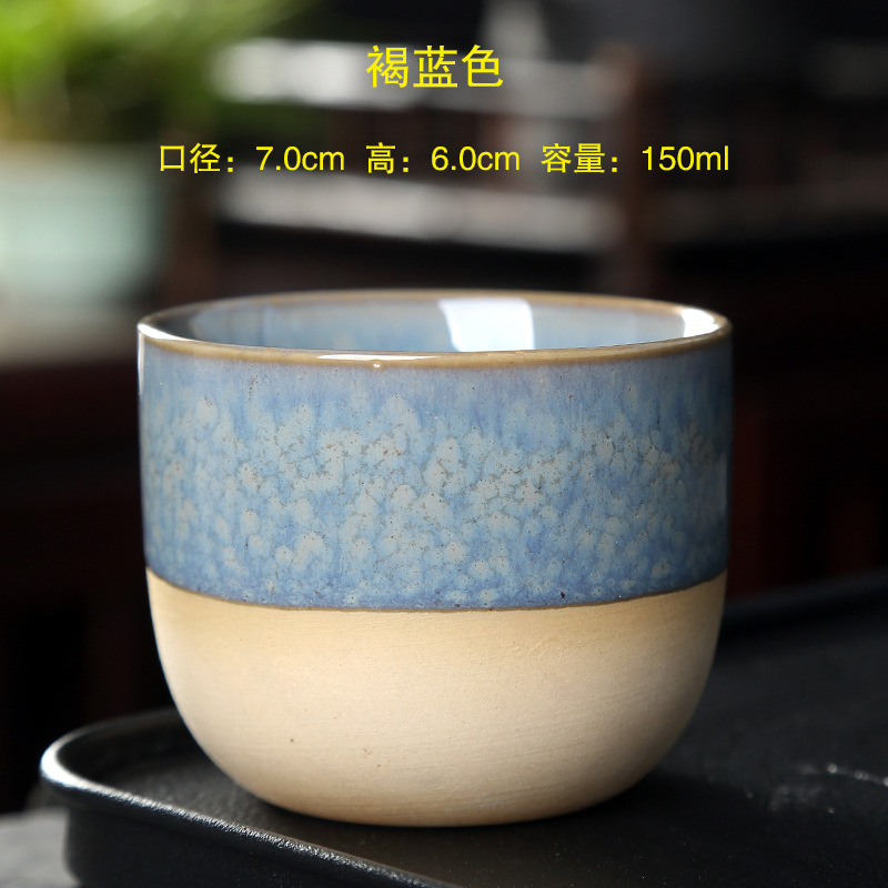 Oven Veranderen China Keramische Theekop Aardewerk Jianzhan Drinkware Temmoku Glazuur Porselein Kung Fu Kopjes Set voor Water Latte Melk: Black