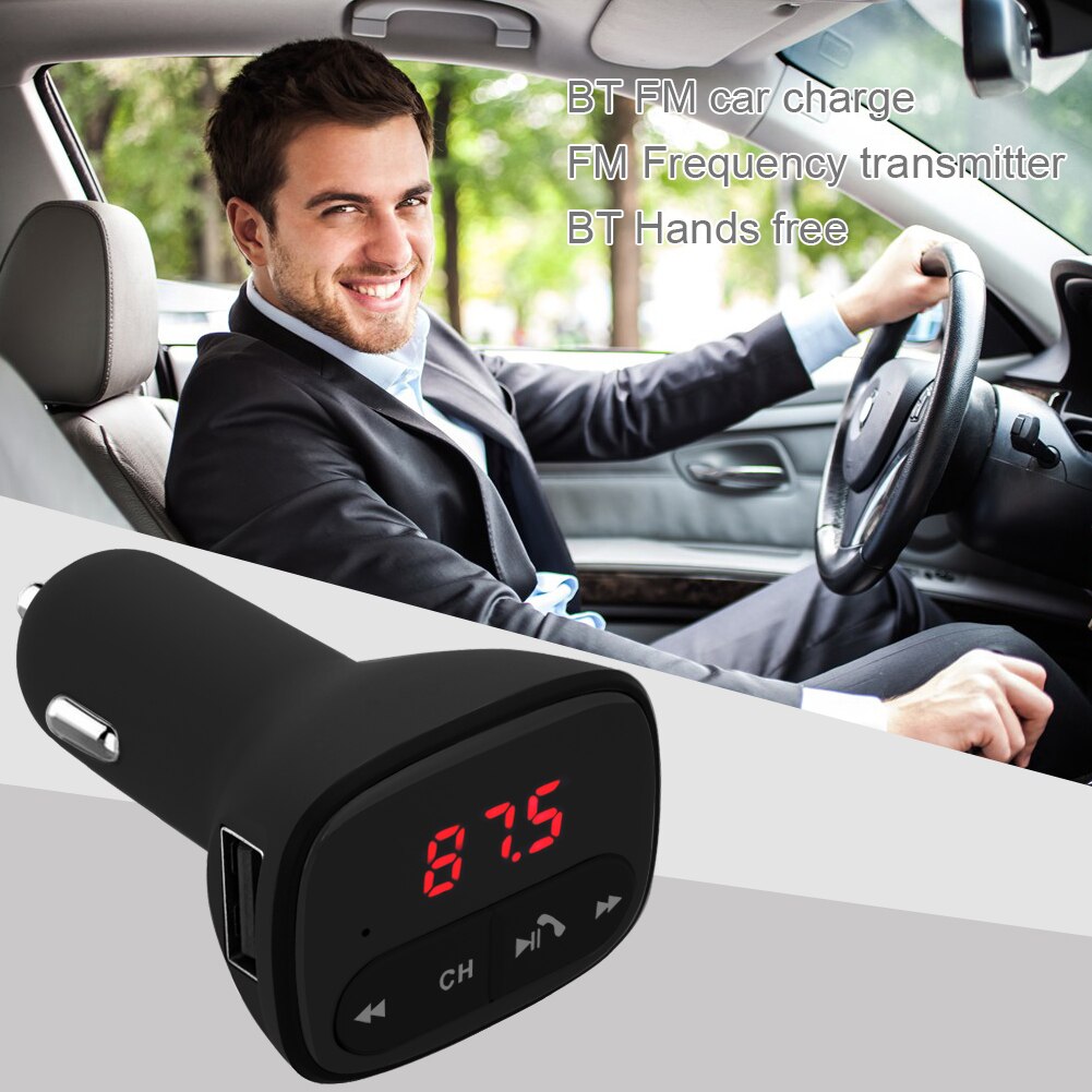 Bluetooth Fm-zender Met Poort Usb 2.1A Auto-oplader Sigarettenaansteker Voor Iphone Ipad Samsung Galaxy S7 Ios Android