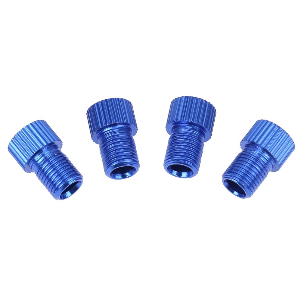 4/5 stk sykkel ventil adapter pumpe dekk ventil adapter konverter presta til schrader kobber sykkel luftventil adapter sykkel tilbehør: 4 stk blå