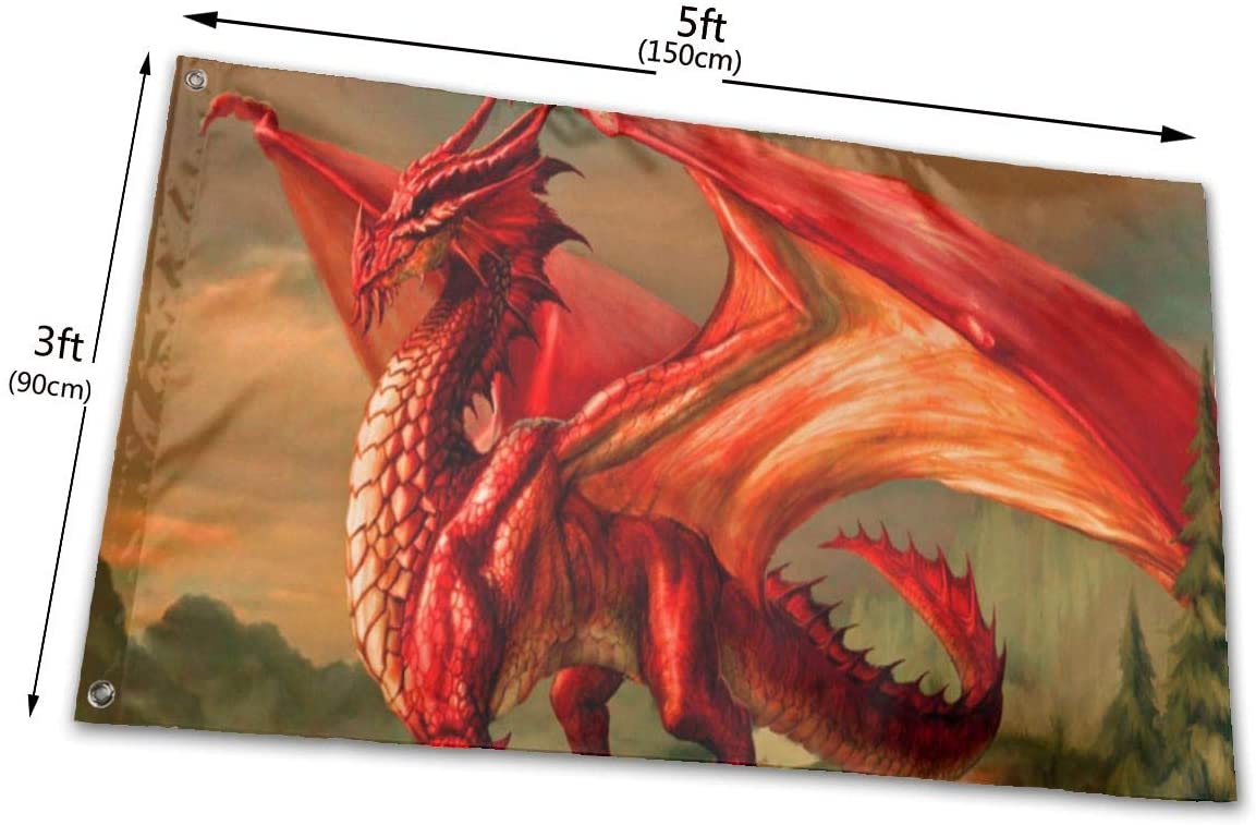 Rode Fantasy Dragon Vlag 3X5 Ft Outdoor Banner Tuin Teken