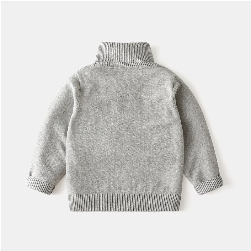 Kid Baby Boy Autumn Winter Turtleneck Pullover Sweater Top, Long-Sleeve Casual Twisted Knitting Elastic Cuff Blouse 3-7Y