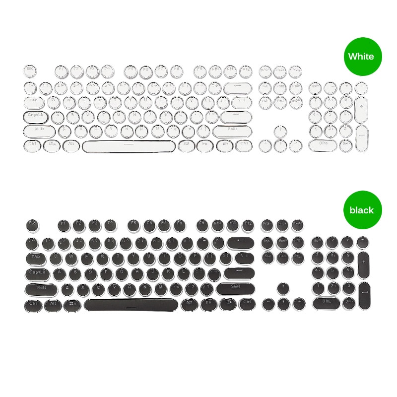 Mekaniske tastaturdæksler med fancy ledet gaming-tastatur steampunk skrivemaskine rund nøglehætte 104 taster til baggrundsbelyst klassisk afspiller stiliseret
