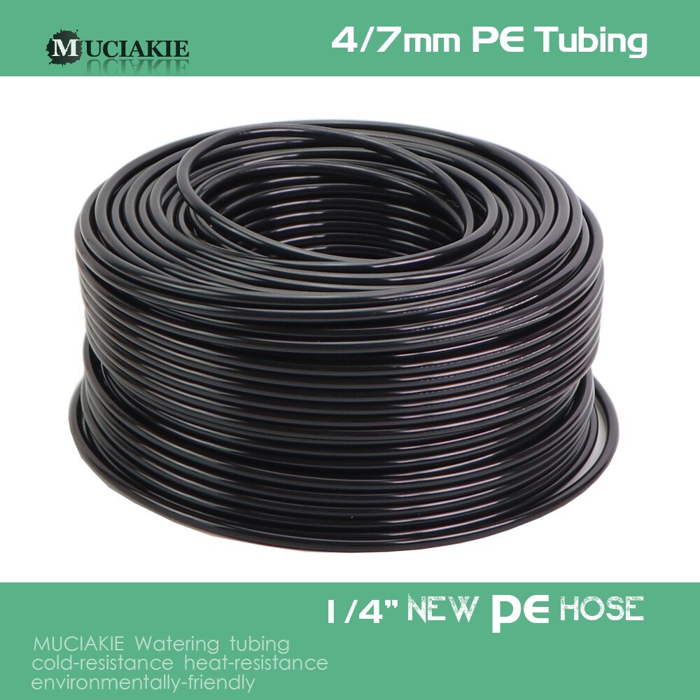 Muciakie 1/4 '' pe slange svart rør fleksibel rørlegger slange for hage vann vanning ro vann filter system akvarierør