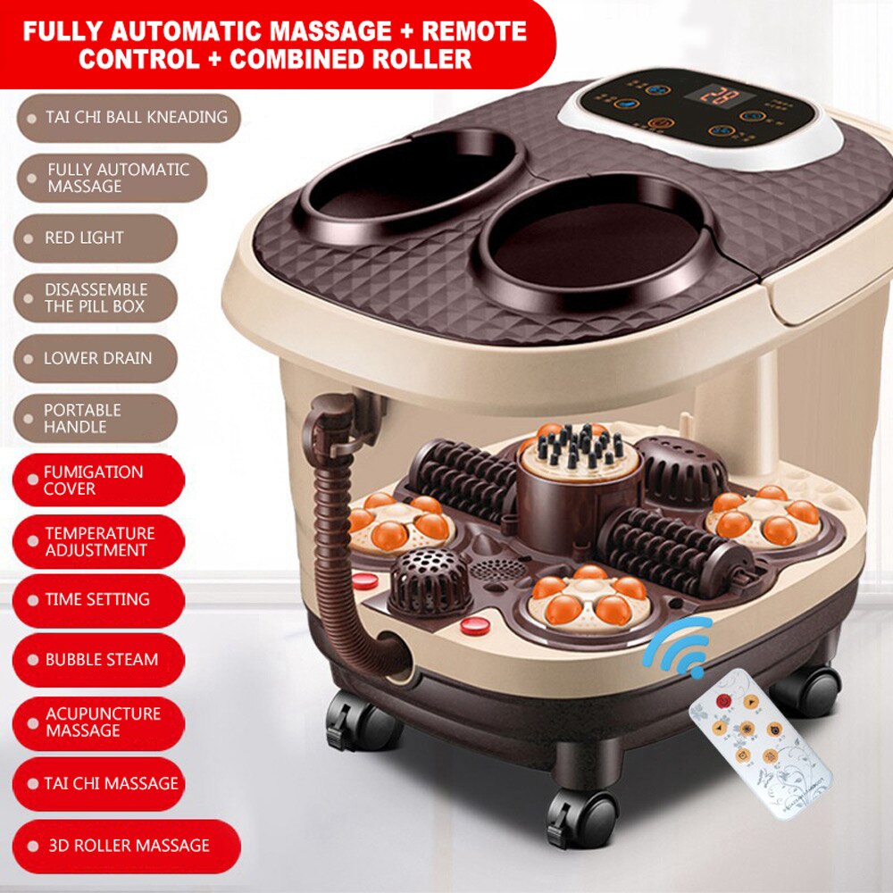 Volautomatische Verwarmde Elektrische Sauna Voetbad Massage Oot Bad Emmer Huishouden Afstandsbediening Voet Spa Machine Foot Care Tool