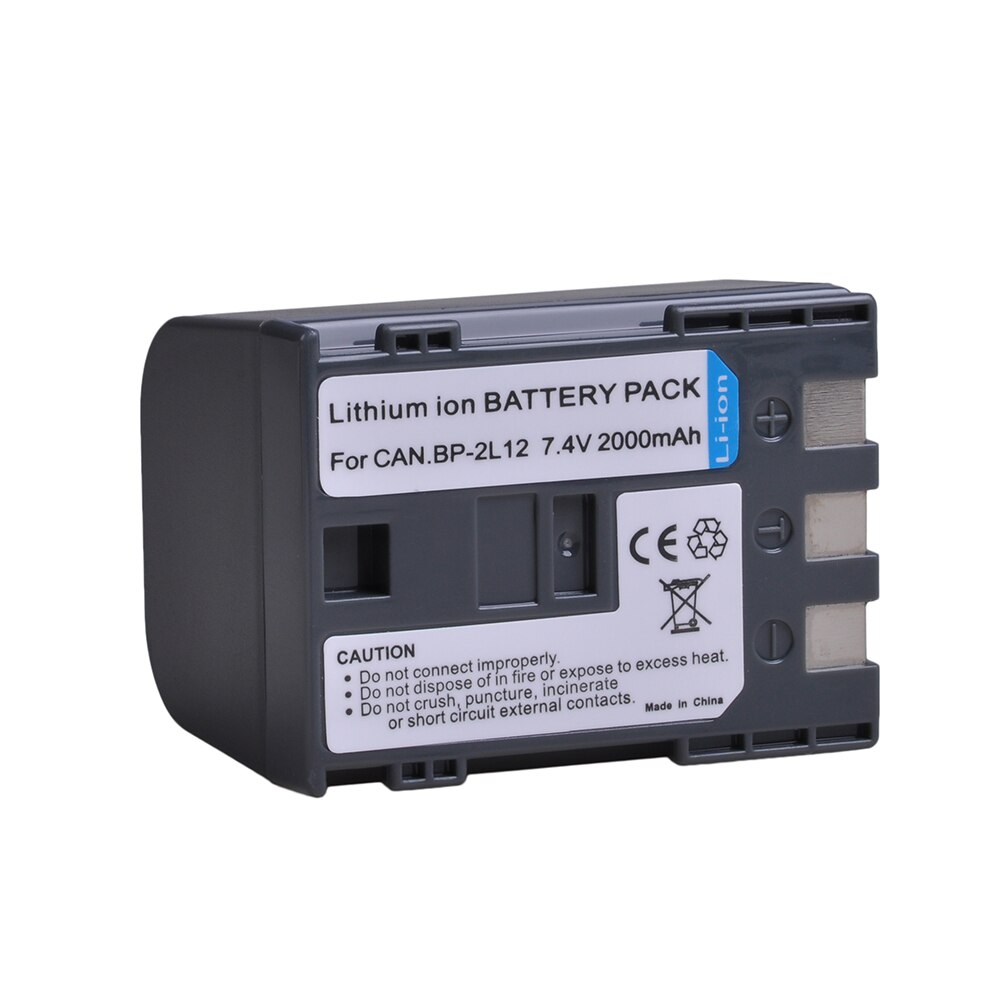 Battery BP-2L12 for Canon BP2L12 BP-2L14 BP-2L15 BP-2L24H BP-2L5 NB-2L12 NB-2L14 and DC310 Elura 60 Vixia HV20 ZR100 ZR300 ZR500