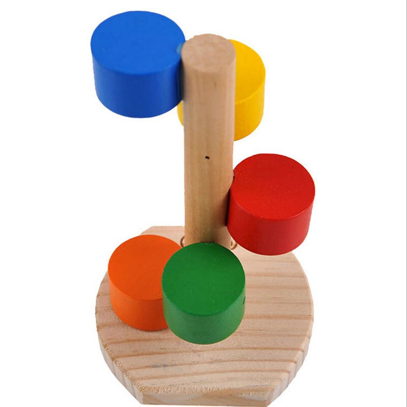 Natural Wooden Colorful Scaling Ladder Fun Play Pet Toys Rat Hamsters Toy Wooden Hamster Funny Exercise Lookout Tower Mouse Toys