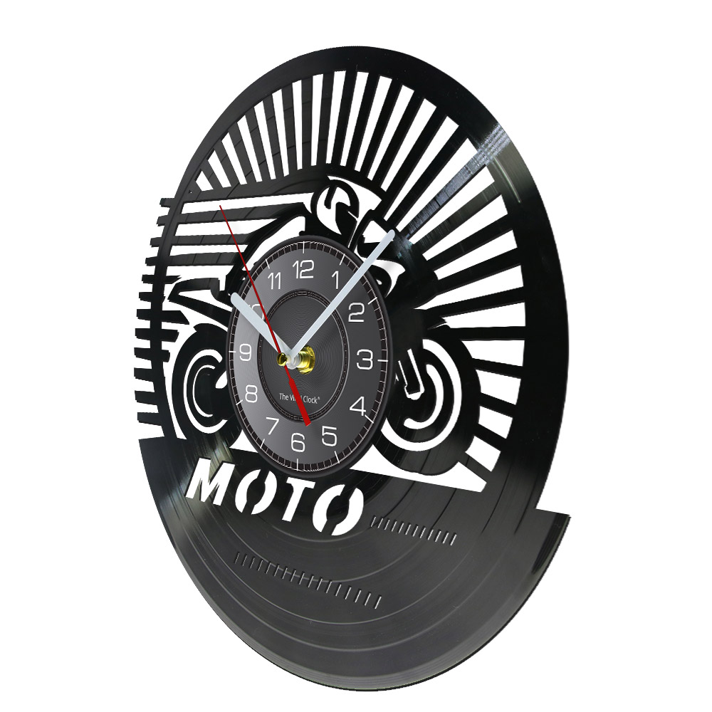 Horloge murale décorative pour coureur de vitesse de moto Vintage, horloge murale décorative pour Motocross, enregistrement en vinyle, de motard