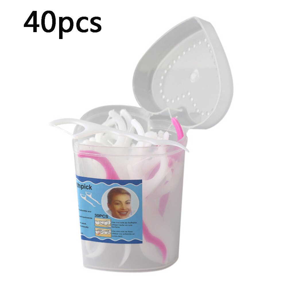 50 Pcs Personal Flossers Oral Floss Tooth Pick Toothpicks Teeth Care Flosserss Personal Flosse: Ivory