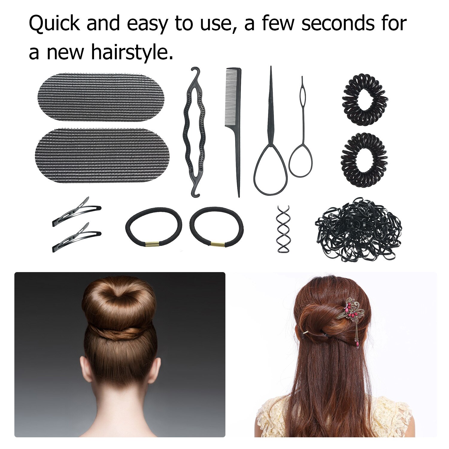 Hair Styling Accessories Kit Hair Twist Styling Clip Stick Pin Bun Braid Maker DIY Hair Braids Tool Hair Styling Accessories Kit