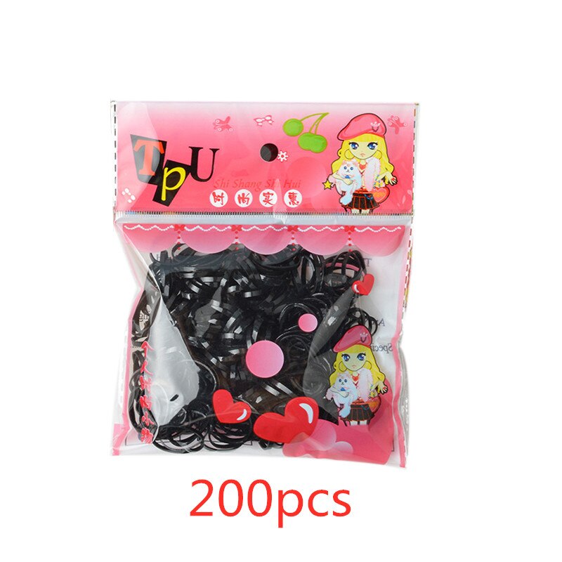 Bande en caoutchouc jetable pour filles | 1000 pièces/paquet, bande de cheveux élastique, pinces pour enfants, accessoires de cheveux pour filles: H14