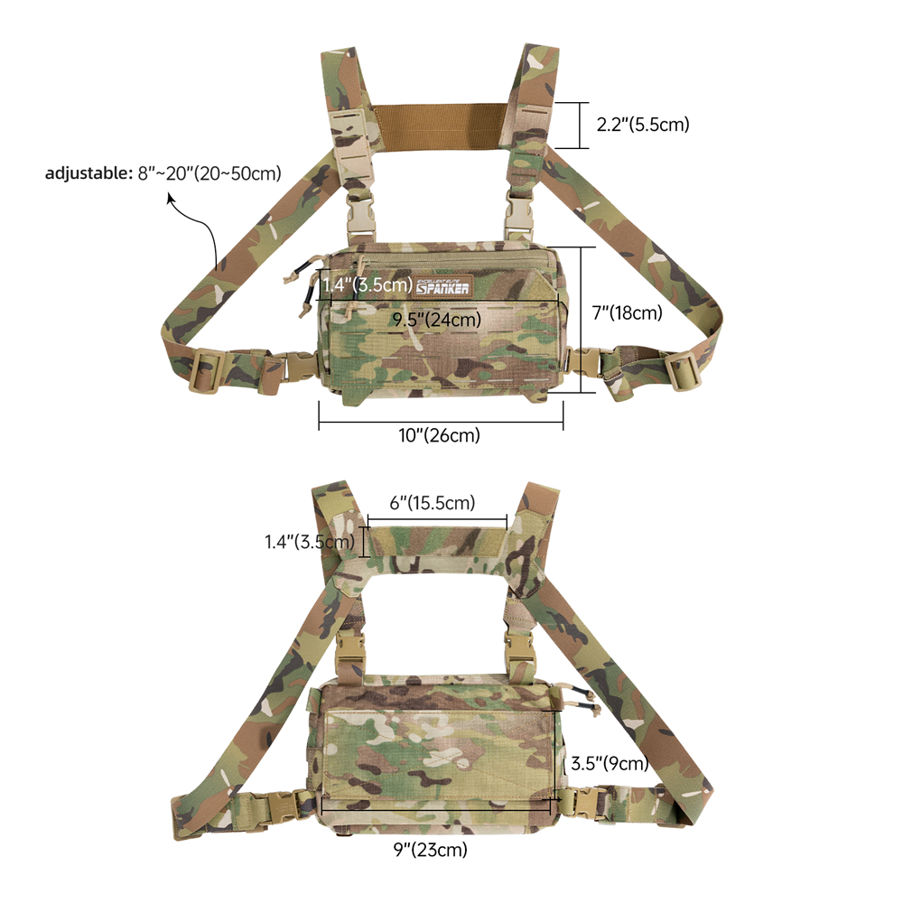 Tatcical Chest Rig Pouch Men's Functional Vest Bag Survival Army CAMO Molle System Kit Bag Backpack Locomotive Backpack