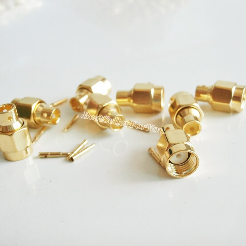 10Pcs SMA solder plug Male straight connector For semi-rigid RG402 0.141" cable