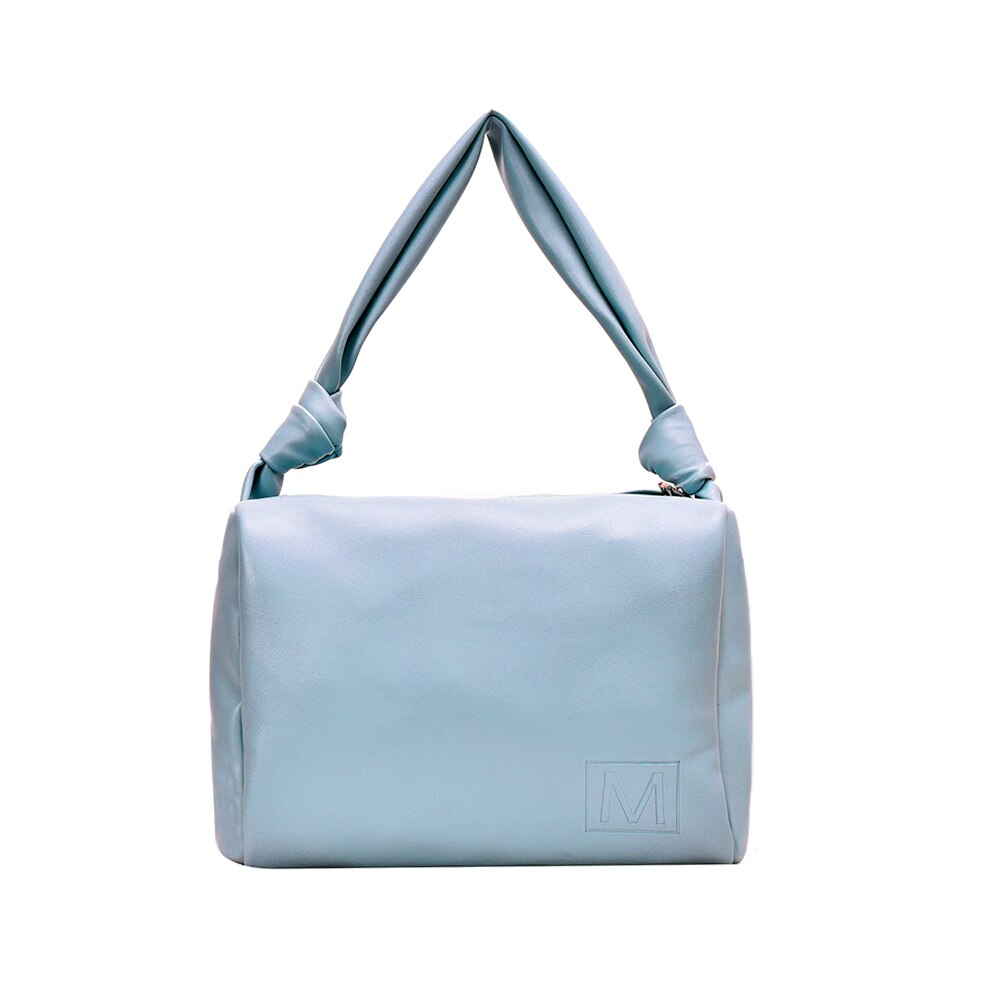 Moda grande capacidade totes sacos de moda feminina bolsa de ombro bolsas bolsa macia pu senhoras bolsas de ombro bolsa feminina: Azul