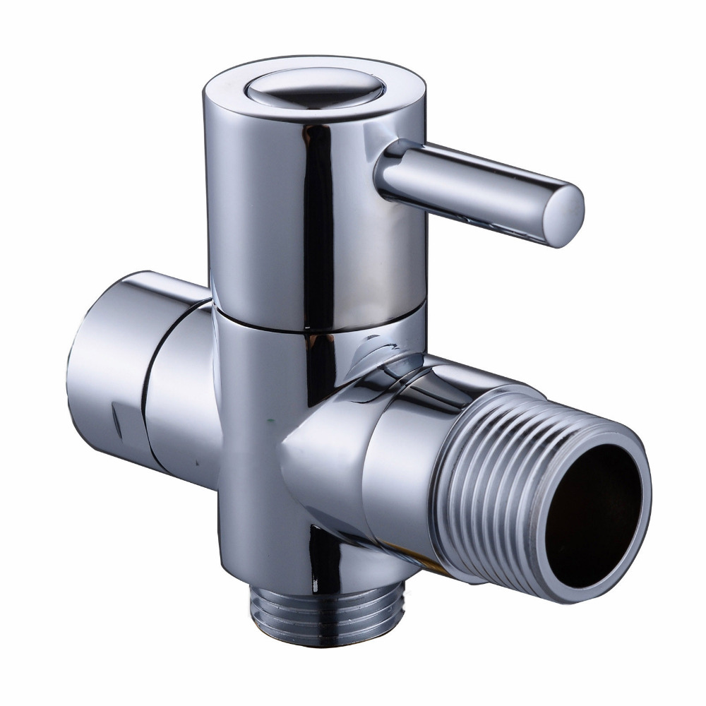 Brass Diverter Valve 3 Way Water Separator Shower Tee Adapter Bathroom Accessories Adjustable Faucet Splitter 7/8 " USA CANADA