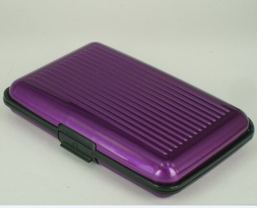 En aluminium En Métal Carte Bancaire Blocage Étui Rigide Hommes Femmes Portefeuille Carte de Crédit Anti-rfid BALAYAGE Protéger Titulaire Porte-Carte Femelle: Violet