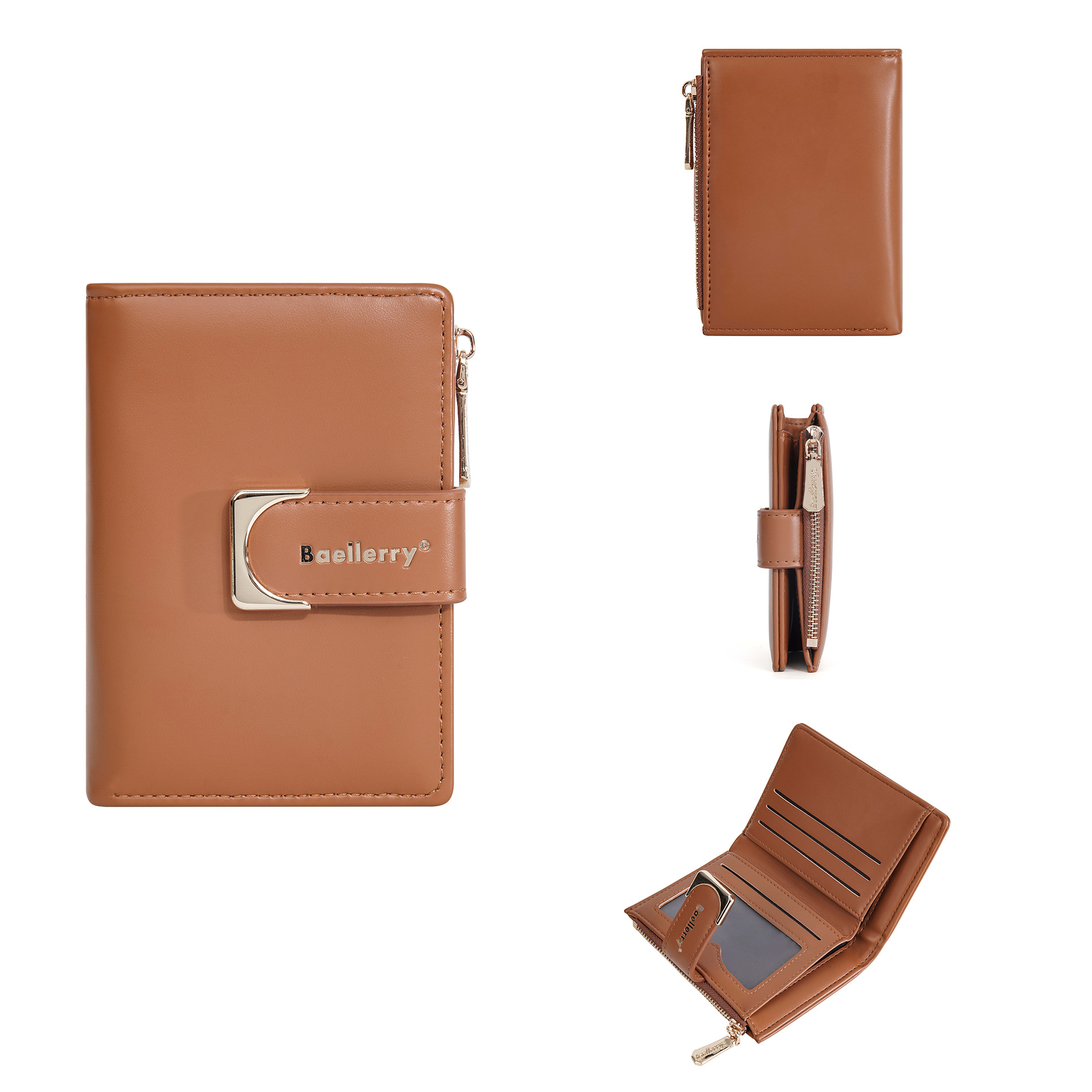 Damen-Geldbörse aus Leder, Damen-Geldbörsen, Kartenhalter, faltbar, tragbar, Damen-Geldbörsen: Himmel Blau