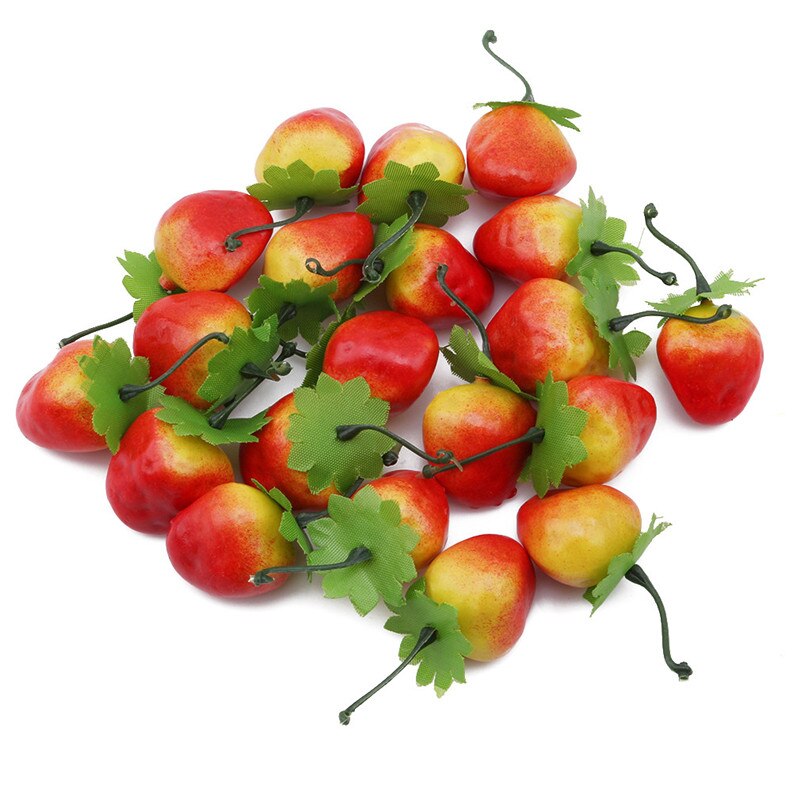 20 stks/set Plastic Simulatie Kunstmatige Model Rekwisieten House Party Mini Nep Fruit Appel Peer Citroen Aardbei Cherry Banaan