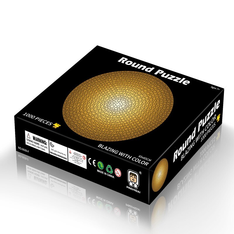 Puzzels 1000 Stuks Ronde Legpuzzels Regenboog Aarde Maan Palet Intellectuele Spel Voor Volwassenen En Kinderen Puzzel: hell secret gold