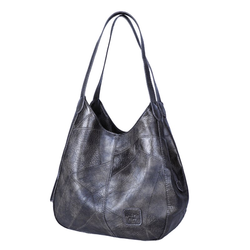 SMOOZA Vintage Womens Hand Bags Designers Luxury Handbags Women Shoulder Bags Female Top-handle Bags Brand Handbags: Gray