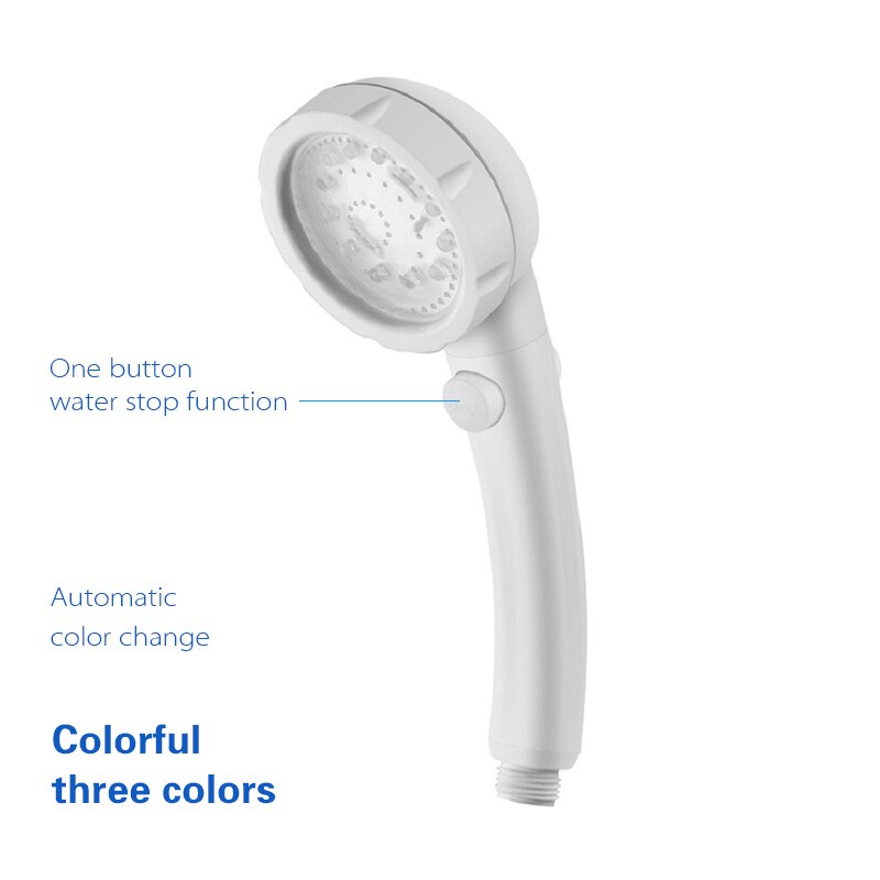 Lumière LED pomme de douche contrôle de température buse de douche couleur luminothérapie Anion bain pomme de douche LED veilleuses buses de bain: Colorful models