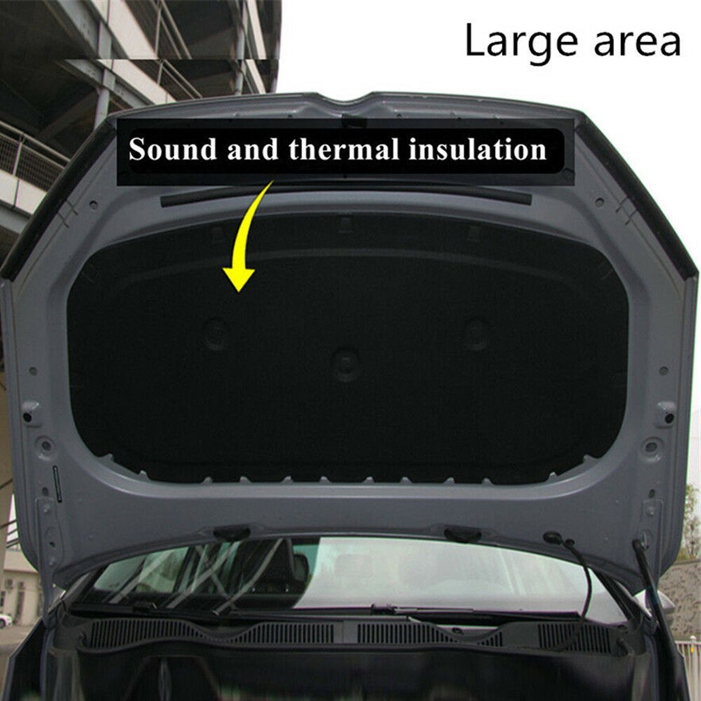 Car Sound Deadener Mat Noise Proof Bonnet Insulation Deadening Engine Firewall Heat Foam Cotton Sticker 100x100x1cm