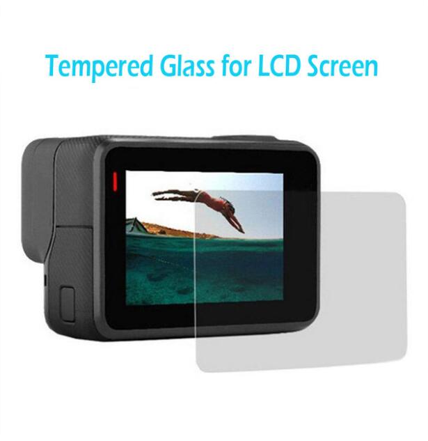 Herdet glass beskyttelsesdeksel til gopro gå pro helt 5 helt 6 helt 7 helt 5/6/7 svart kameraobjektiv lcd skjermbeskyttelsesfilm: til lcd-skjerm