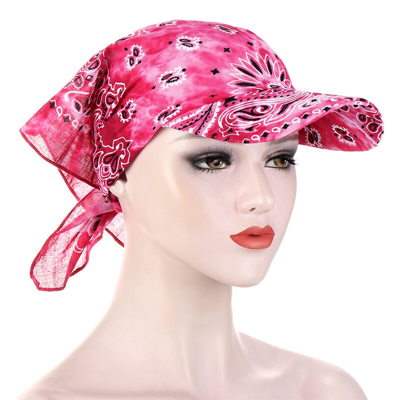 Casquette de Baseball, Bandana Turban carré, style Boho, motif Floral, coton, ajustable, pour femmes et hommes, visière solaire, chapeau Hip Hop: Rose Rouge