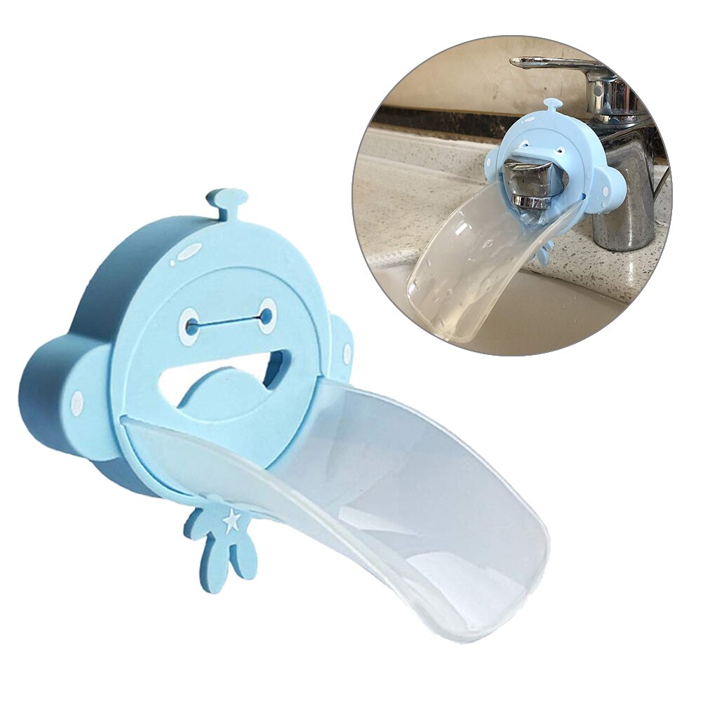 Kids Bathroom Faucet Extender Cartoon Kids Baby Wash-Hand Faucet Extension Bathroom Kitchen Accessories: Light Green