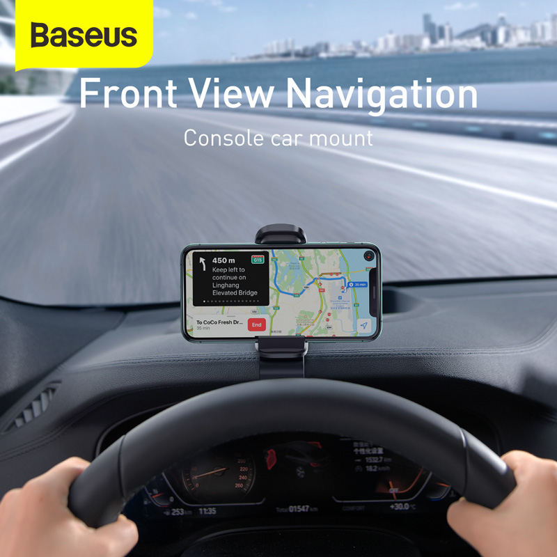 Support de téléphone de voiture Baseus support de téléphone de tableau de bord de Navigation GPS à 360 degrés dans la voiture pour support de montage universel à Clip de téléphone