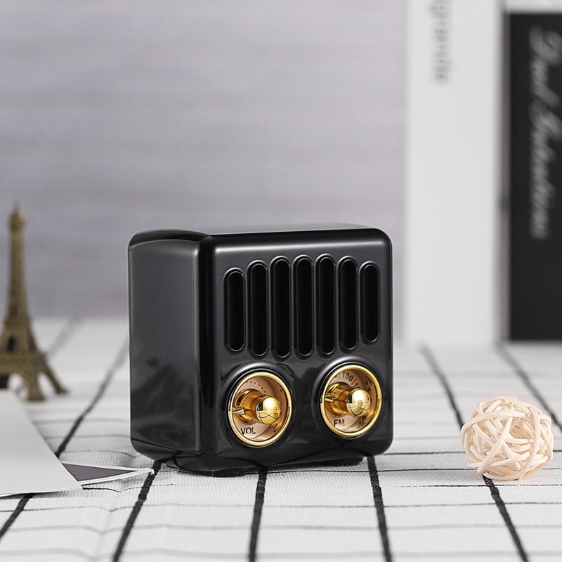 Retro Radio Bluetooth Speaker, FM Radio with Old Fashioned Classic Style, AUX Bluetooth TF Card MP3 Player