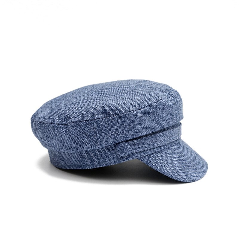 Boina de algodón transpirable para mujer, gorro plano octogonal informal, 036