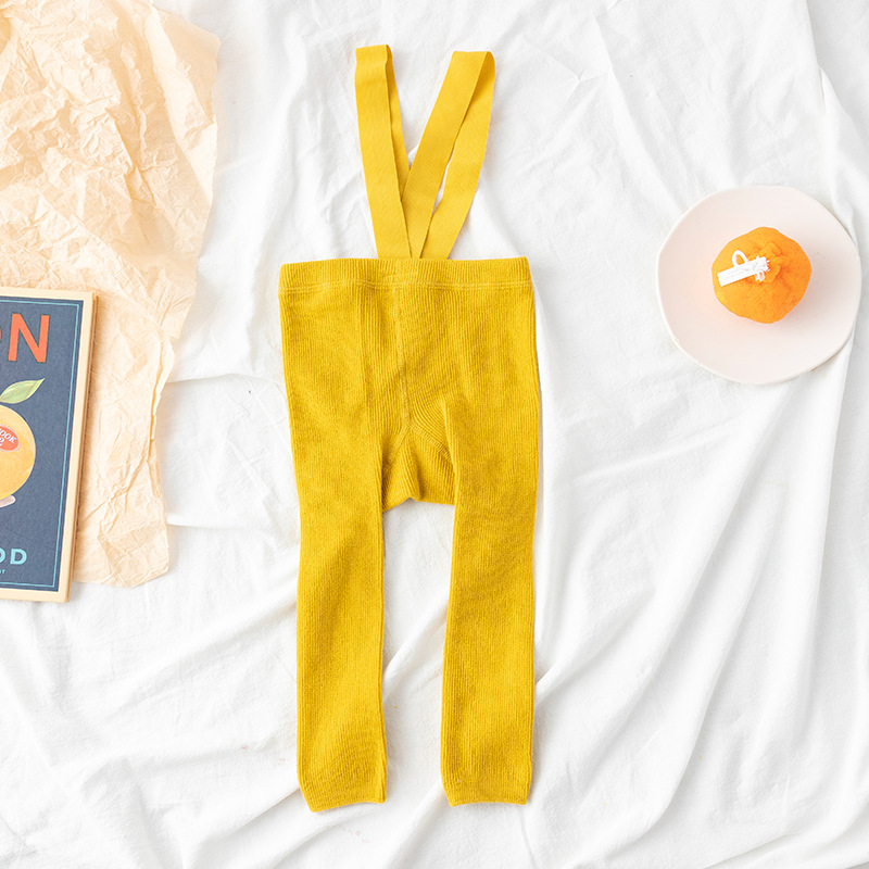 Katoenen Zachte Baby Baby Meisjes Jongens Jarretel Leggings Hoge Taille Hoge Elasticiteit Solid Eenvoudige Stijl Lente Kousen 0-2Y: YELLOW / 0-1year