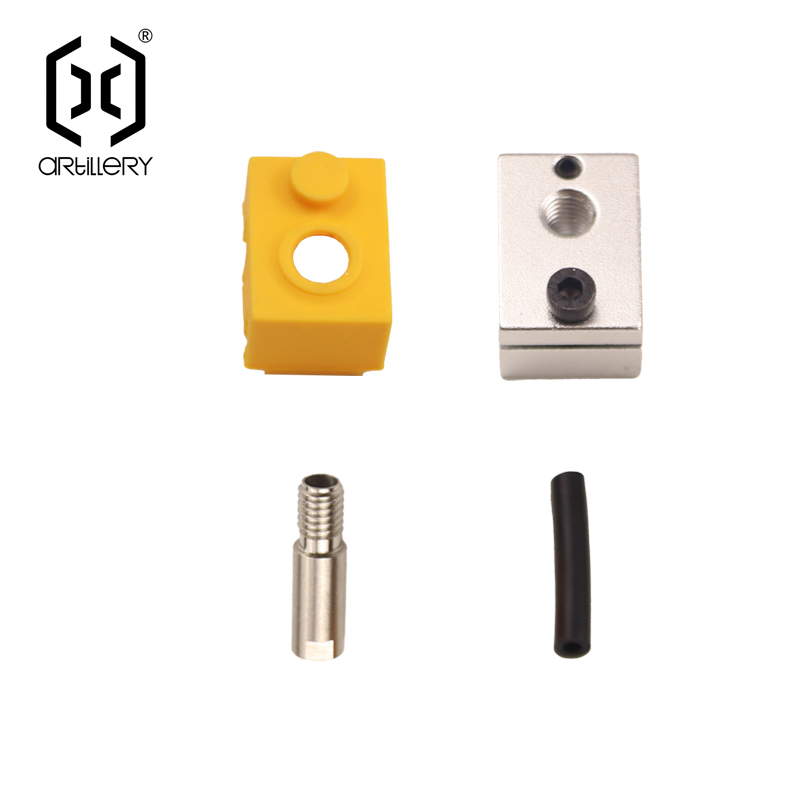 Piezas de repuesto para impresora Artillery Hornet Repuestos, cabezal extrusor Hotend, boquilla, termistor, varilla calefactora, bloque calefactor y funda de silicona: Negro